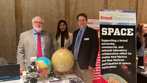 Chip Shearer, Maryam Hojati, and David Hanson at UNM Grand Challenges Event. Photo courtesy of Sustainable Space team. 